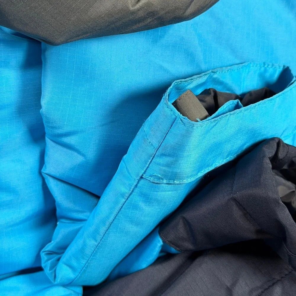 The Children's Place Puffer Jacket Boys XL 14 Blue Grey Colorblock Fleece Lined